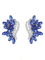 Boucles doreilles de mariage Strass Bijoux de mariage en métal pour femmes