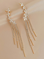 Boucles doreilles de mariage Strass Fille Strass Bijoux de mariée percés