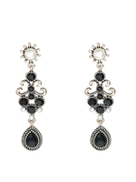 Boucles doreilles de mariage strass métal percé bijoux de mariée