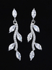 Boucles doreilles de mariée argent zircon cubique strass plaqué bijoux de mariée percé