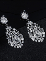 Boucles doreilles de mariée diamant pour femmes gouttes percées design argent bijoux de mariée