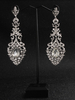 Boucles doreilles de mariée pour femmes Bijoux de mariage en argent percé en strass