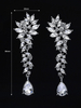 Boucles doreilles de mariée pour femmes strass gouttes percées Design Sliver bijoux de mariée