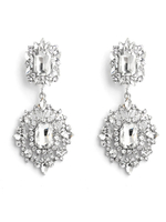 Boucles doreilles de mariée pour femmes strass gouttes percées Design Sliver bijoux de mariée