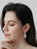 Boucles doreilles de mariée pour femmes strass poire percé argent bijoux de mariée