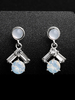 Boucles Doreilles De Mariée Ruban Strass Plaqué Bijoux De Mariée Percé