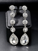 Boucles doreilles de mariée strass Bijoux de mariage percés en argent