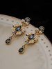 Boucles doreilles de mariée strass métal percé bijoux de mariée