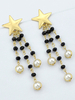 Boucles doreilles dorées White Star Pearl Chic imitation perle Bijoux percés pour les femmes