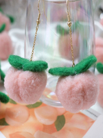 Boucles doreilles douces Lolita Pom Poms Boucles doreilles rose Mélange de coton Bijoux Lolita Déguisements Halloween
