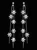 Boucles dOreilles Eblouissantes en Argent Boucles dOreilles Fleur Dangle Earrings