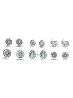 Boucles doreilles en argent pour femmes Boho 6 pièces Ensembles de boucles doreilles