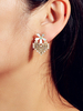 Boucles Doreilles En Métal Blanc Fleur Percée Femme Bijoux Boucles Doreilles
