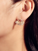 Boucles Doreilles En Métal Blanc Fleur Percée Femme Bijoux Boucles Doreilles