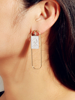 Boucles doreilles en métal blond percé géométrique femmes bijoux boucles doreilles