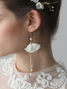 Boucles doreilles en or mariage fleur glands mariée linéaire boucles doreilles bijoux