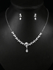 Boucles doreilles Ensemble de bijoux Bijoux de mariage en argent Accessoires de mariée