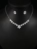 Boucles doreilles Ensemble de bijoux de mariage en argent Accessoires de mariée