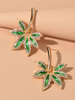 Boucles dOreilles Feuille Verte Bijoux Femme