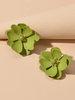 Boucles dOreilles Fleur Verte Bijoux Femme