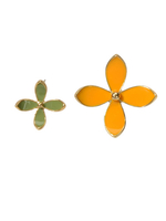 Boucles doreilles fleurs blondes en alliage de zinc percé bijoux femme