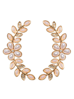 Boucles doreilles Fleurs Blondes Métal Percé Bijoux Femme