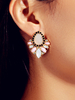 Boucles doreilles Fleurs roses Métal Percé Bijoux Femme