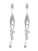 Boucles doreilles mariage argent strass perles boucles doreilles bijoux de mariée