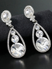Boucles dOreilles Mariage Pierres Strass Argent Bijoux de Mariée Percés