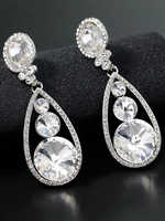 Boucles dOreilles Mariage Pierres Strass Argent Bijoux de Mariée Percés