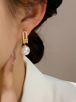 Boucles Doreilles Mariée Imitation Perle Métal Percé Bijoux De Mariage