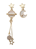 Boucles doreilles Moon Planet Boucles doreilles asymétriques Femme Bijoux