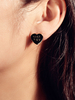 Boucles Doreilles Métal Noir Amoureux Percé Bijoux Femme