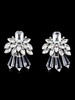 Boucles doreilles nuptiales en argent strassées Bijoux de mariage percés