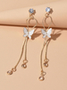 Boucles doreilles pendantes Chaîne papillon Bijoux pour femmes