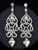 Boucles doreilles pendantes en argent des années 1920 Vintage Flapper strass lustre déclaration boucles doreilles