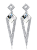 Boucles doreilles pendantes en argent strass Boucles doreilles en forme de boucles doreilles formelles