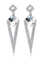 Boucles doreilles pendantes en argent strass Boucles doreilles en forme de boucles doreilles formelles