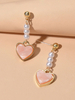 Boucles Doreilles Pendantes En Forme De Coeur Imitation Perle Bijoux Femme