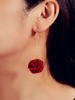 Boucles Doreilles Pendantes Fleurs Rouges Bijoux Femme