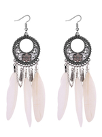 Boucles doreilles Plume Boho évider Déclaration Boucles doreilles Bohème Bijoux Cadeau Pour Elle