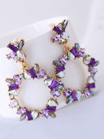 Boucles doreilles pour femmes Boucles doreilles pendantes en résine ronde violette