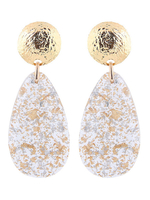 Boucles doreilles pour femmes Glod Pear Drops Design Boucles doreilles pendantes en résine