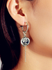 Boucles doreilles Renaissance Portrait Relief Argent Embossé Métal Piercing Femmes Bijoux