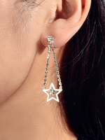 Boucles Doreilles Étoile Pendentif Bijoux Femme Argent