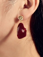 Boucles Doreilles Ture Métal Rouge Cerceau Amoureux Percé Huggie Bijoux Femme