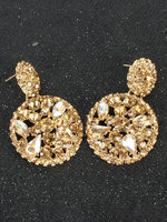 Boucles doreilles vintage cristal blond strass percé bijoux femmes
