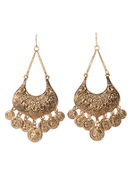 Boucles doreilles vintage en métal gaufré blond bijoux femmes percées