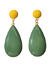 Boucles doreilles vintage forme goutte en résine verte percée bijoux pour femmes