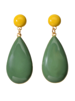 Boucles doreilles vintage forme goutte en résine verte percée bijoux pour femmes